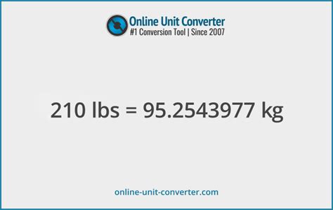 210pounds in kg|Convert 210 lbs to kg